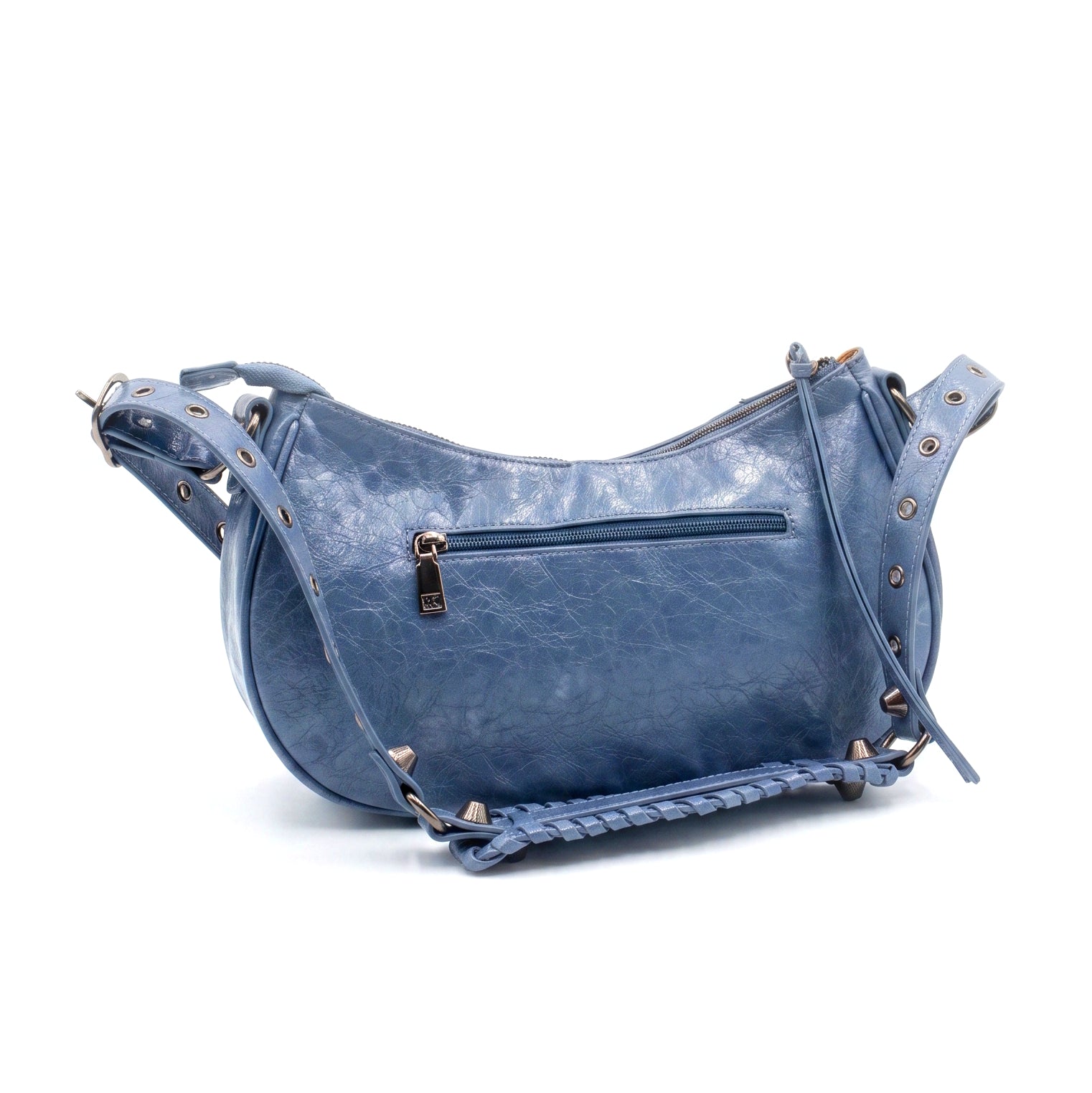 Bolso hombro efecto piel azul