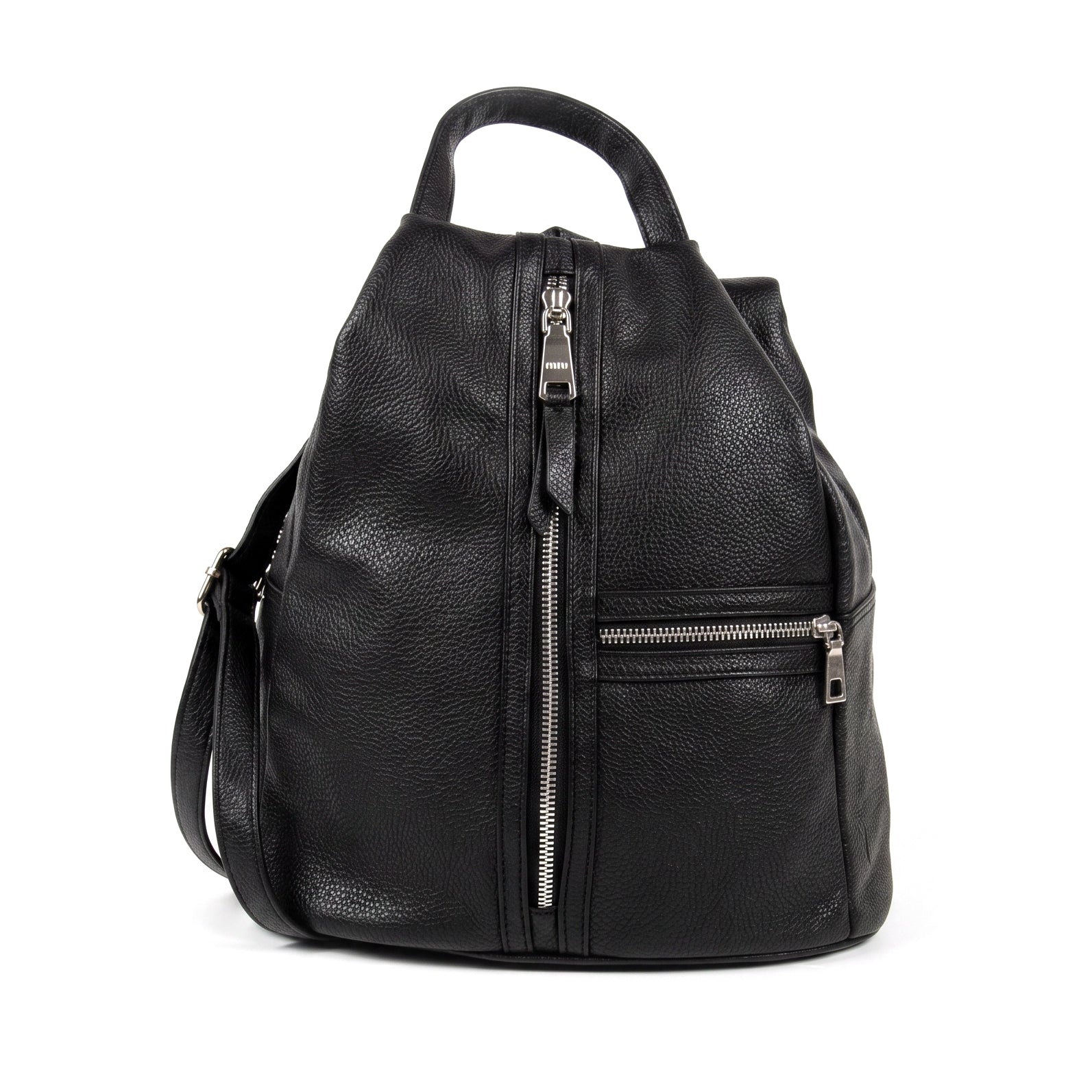 Mochila urbana efecto piel negro