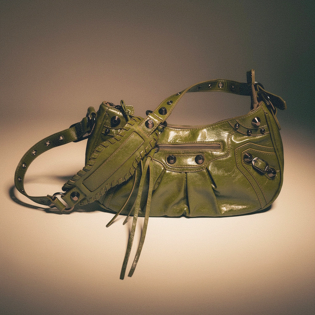 Bolso hombro efecto piel Verde