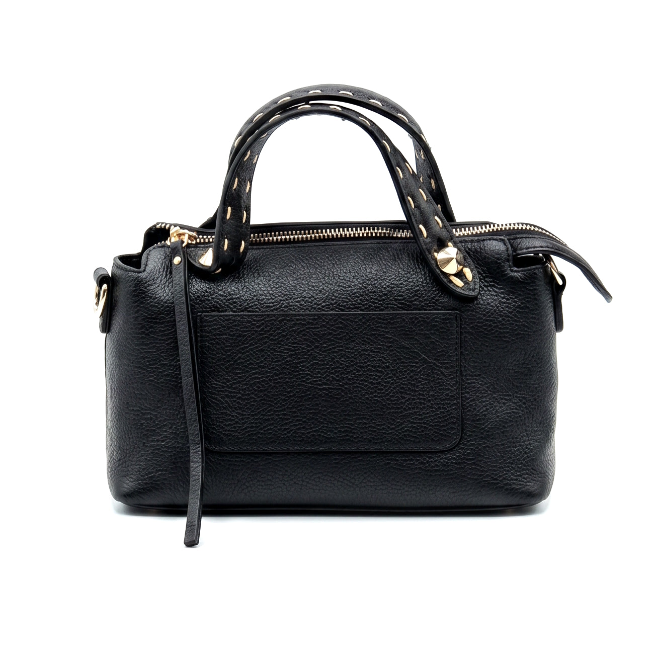 Bolso bowling efecto piel negro