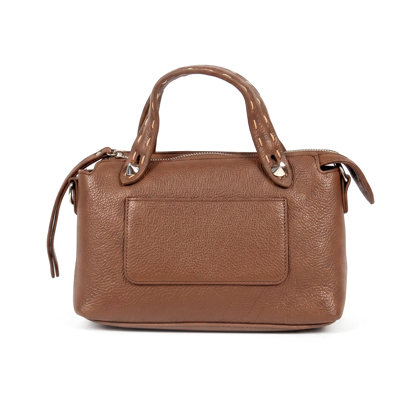 Bolso bowling efecto piel marrón