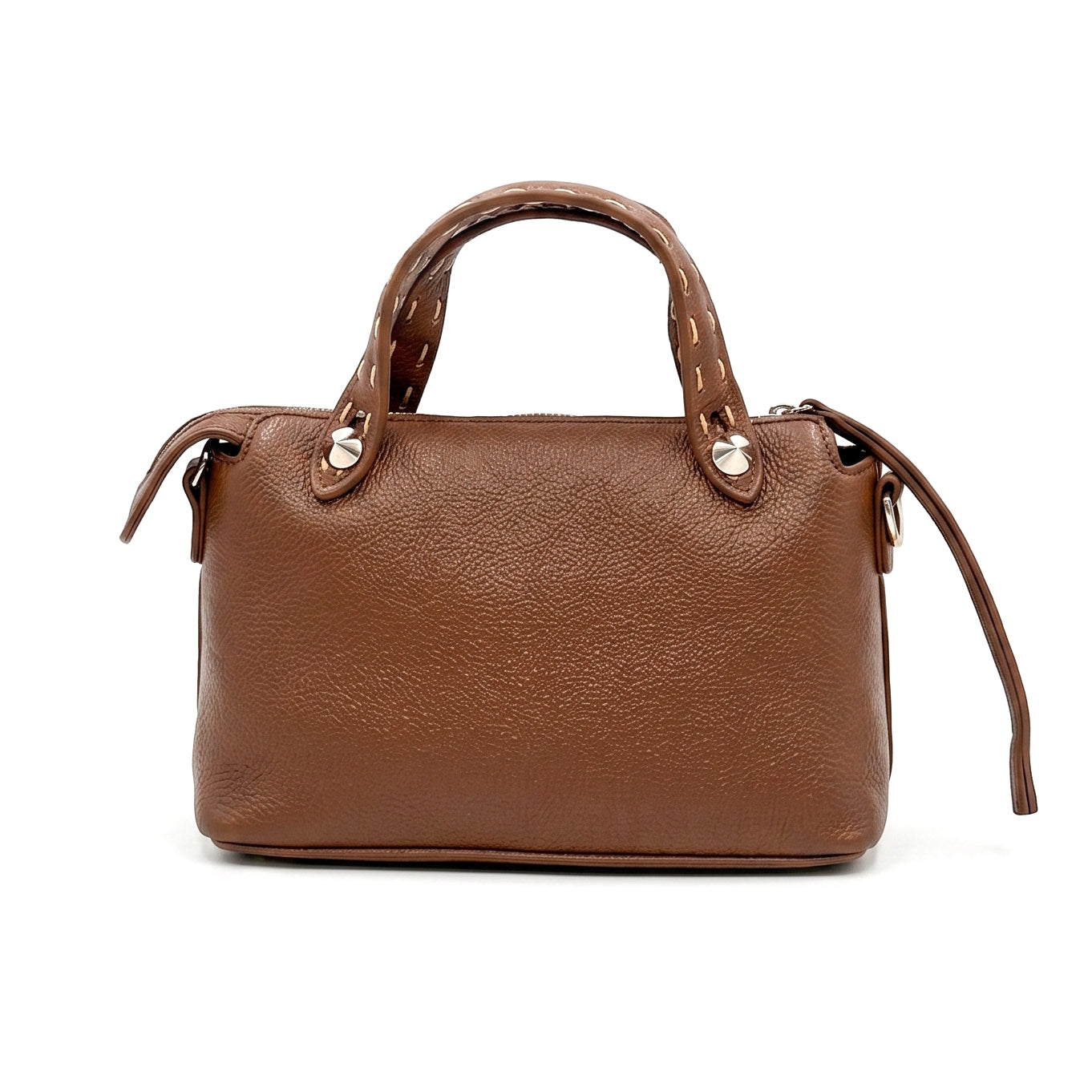 Bolso bowling efecto piel marrón