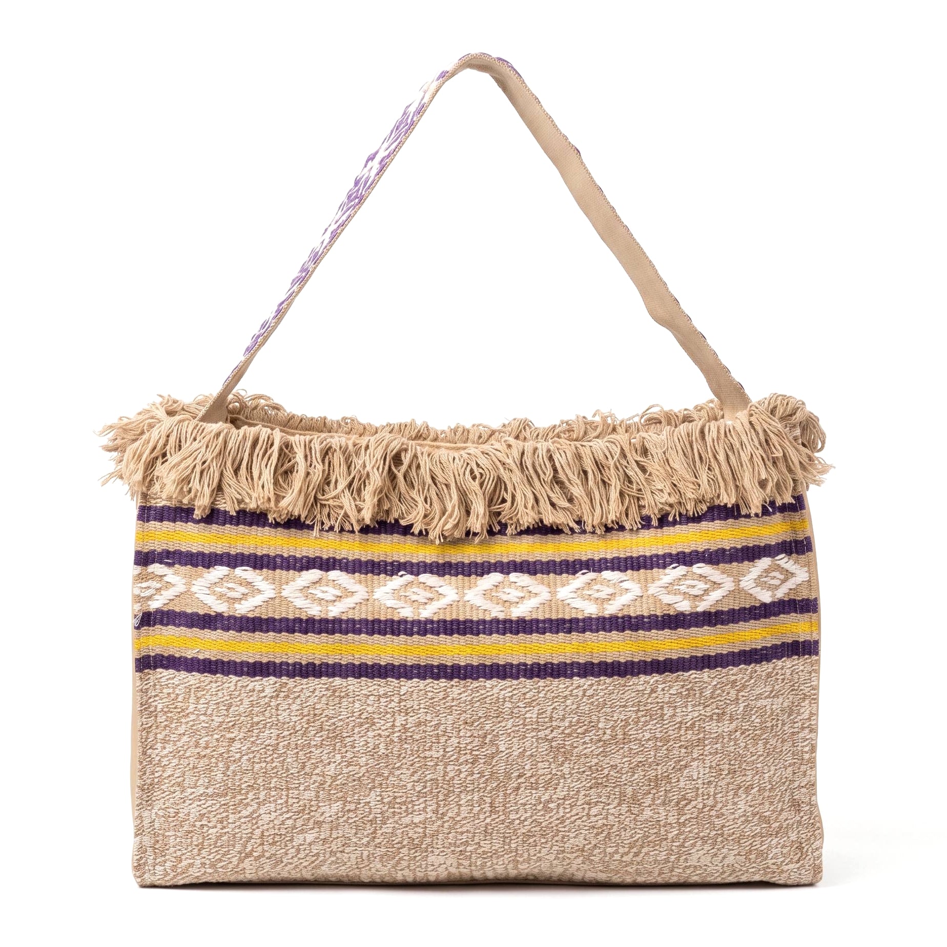Bolso de hombro boho con flecos efecto trenzado