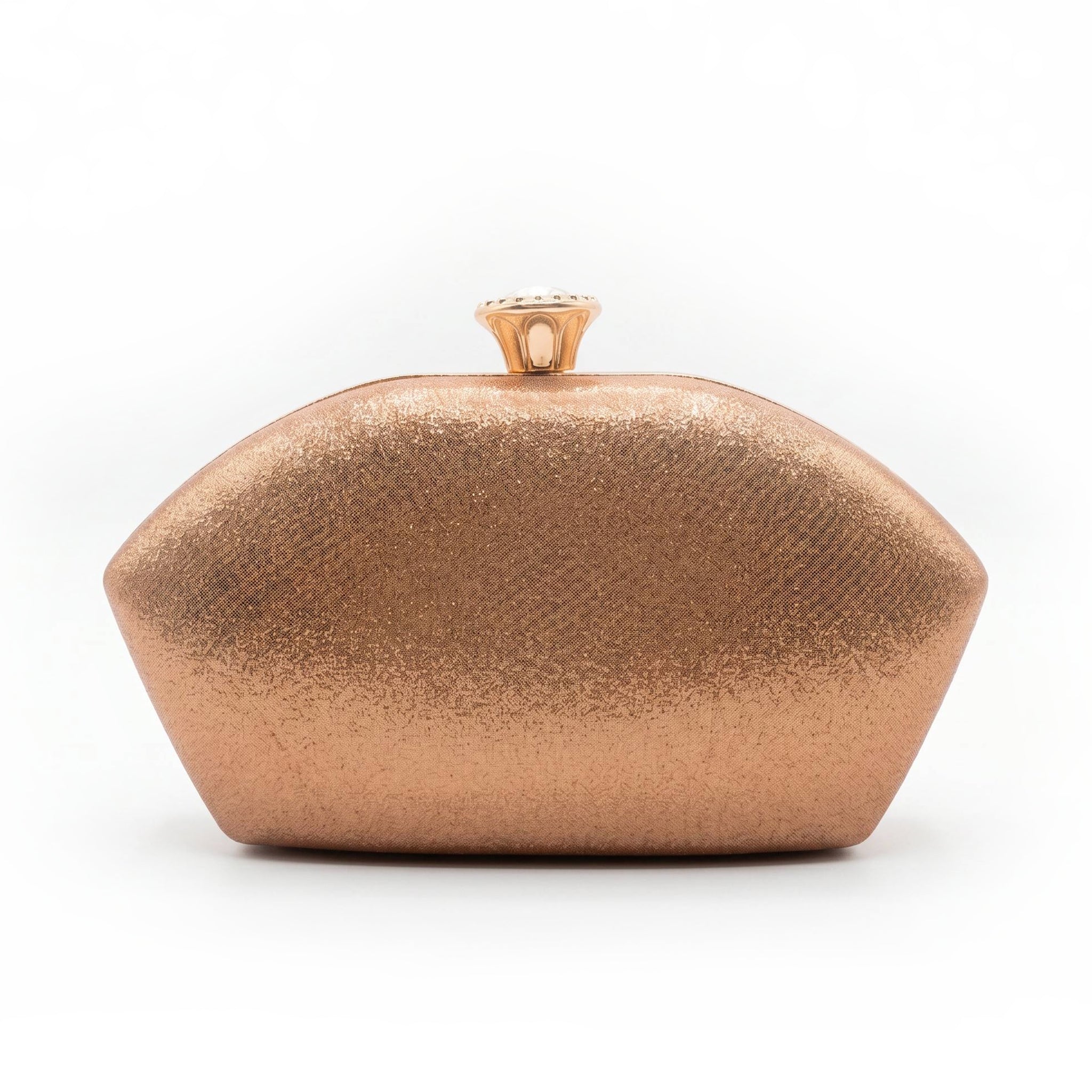 Bolso de fiesta rígido con pedrería Dorada