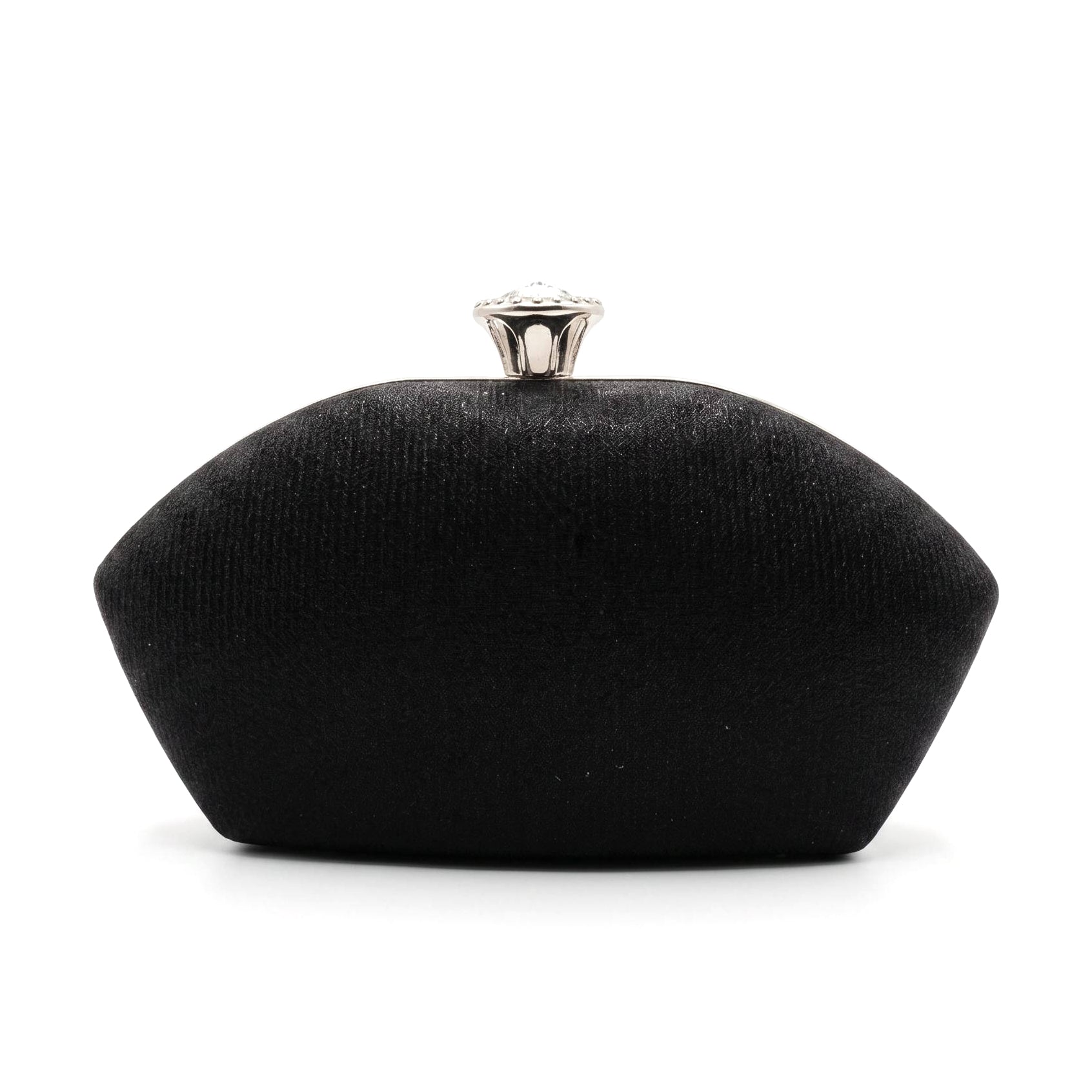 Bolso de fiesta rígido con pedrería Negra