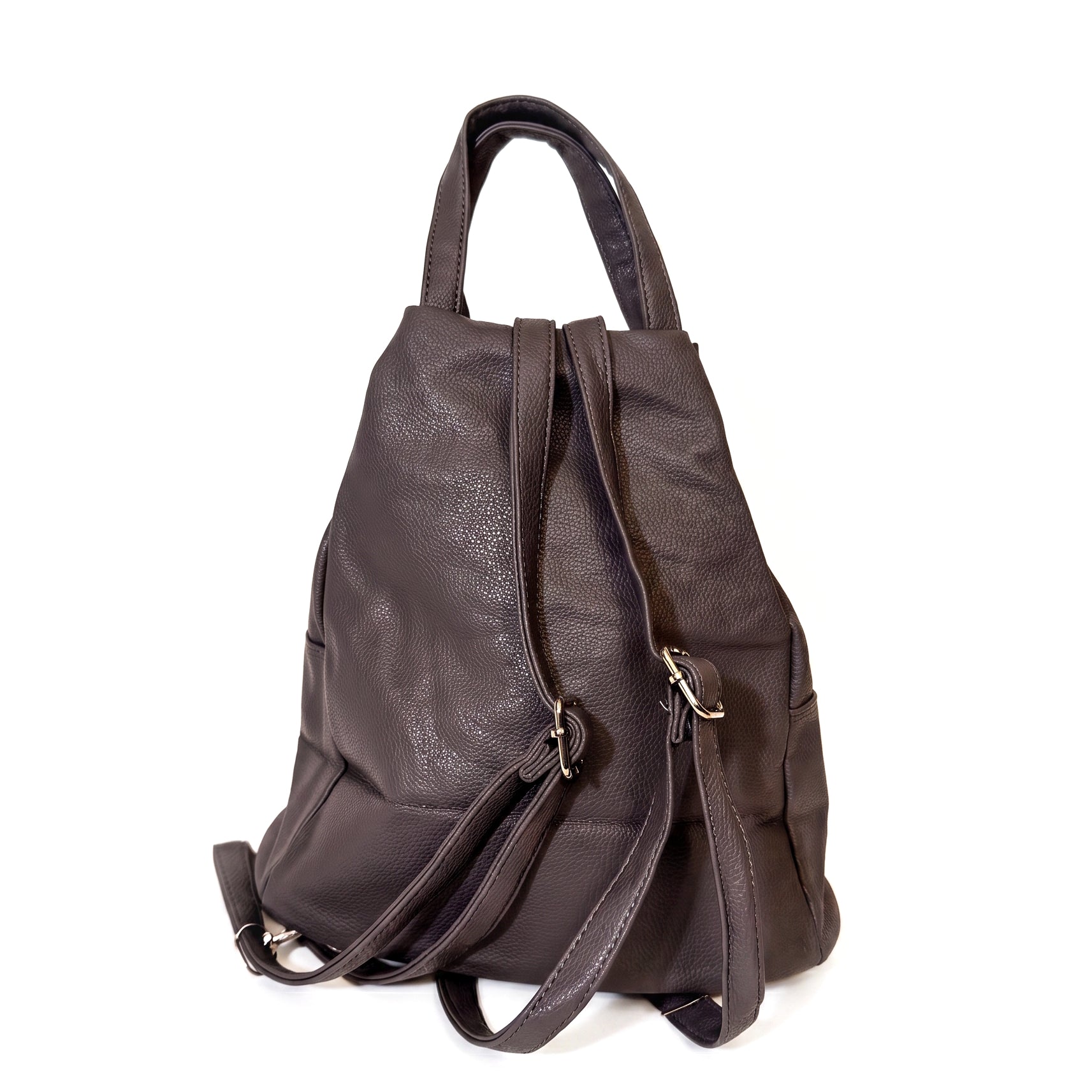 Mochila Urbana efecto piel marrón oscuro