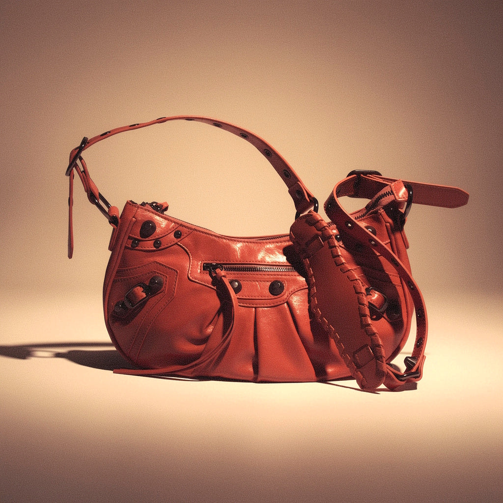 Bolso hombro efecto piel rosa empolvado